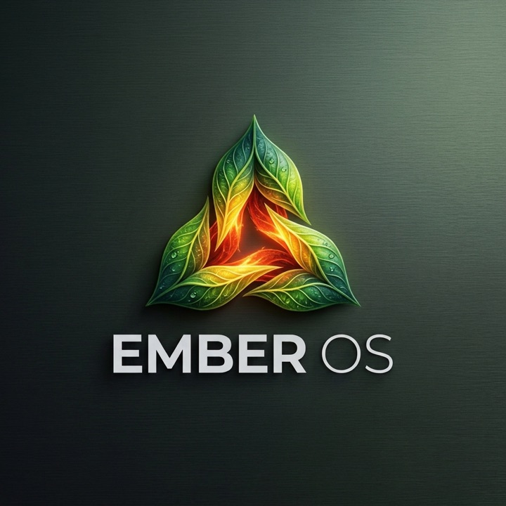 Ember OS mark: three leaves around a flame